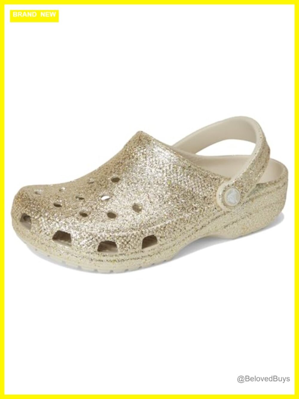 Crocs Kids Classic Glitter Clogs Sparkly Comfort Shoes